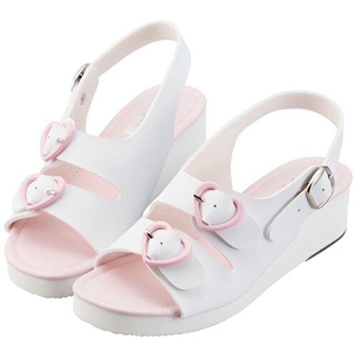 ハート2バックルサンダル LL ピンク