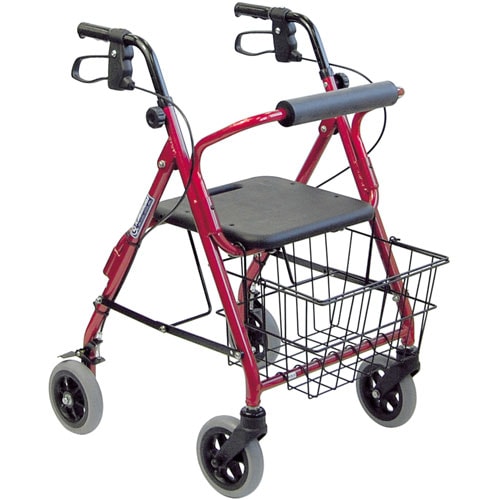 四輪歩行車 レッド