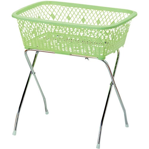 脱衣カゴ(1段) ゴム足付 グリーン