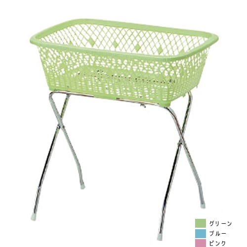 脱衣カゴ(1段) ゴム足付 ピンク