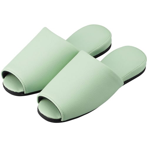 スリッパ(抗菌パステル)前開き グリーン