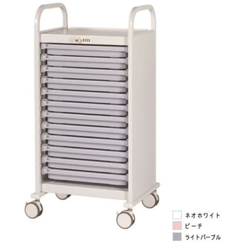 与薬カート 深型 《トレー》ライトパープル