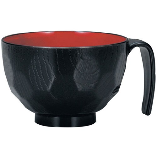 らくらく汁椀 320ml 亀甲(黒)