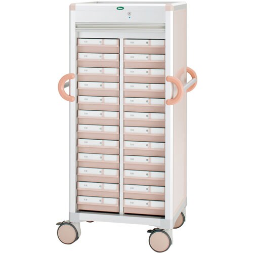 与薬カートLタイプ24床用 YT−9 ピーチ