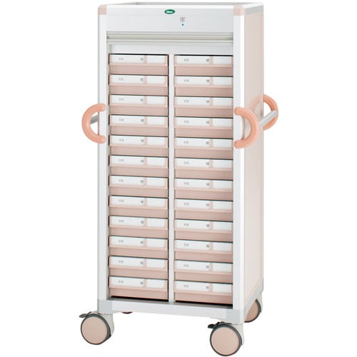 与薬カートLタイプ24床用 YT−12 ピーチ