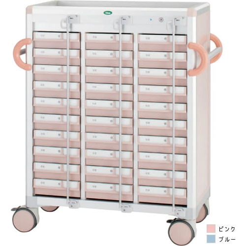 与薬カートLタイプ30床用 YT−16 ブルー