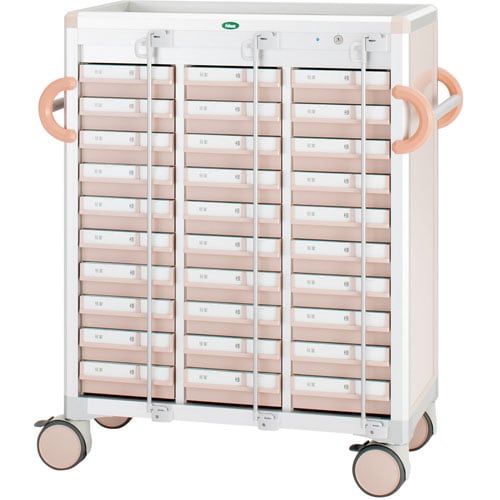 与薬カートLタイプ30床用 YT−12 ピーチ