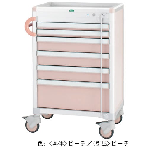 麻酔カート 《本体》桃/《引出》桃