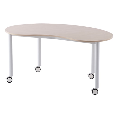 キャスターテーブル 豆型 ナチュラル