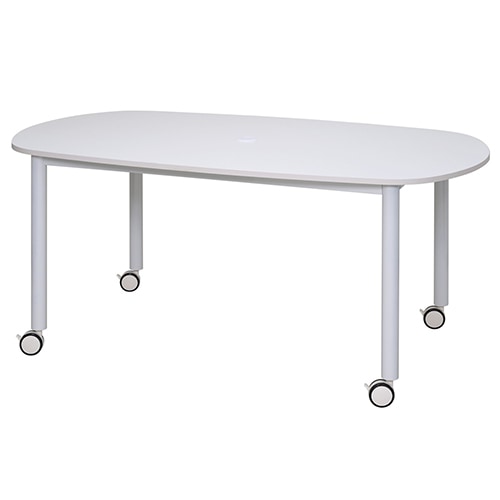 キャスターテーブル ホワイト脚 オーバル ホワイト