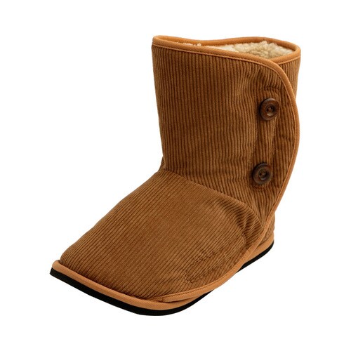 大きく開くルームブーツ キャメル L