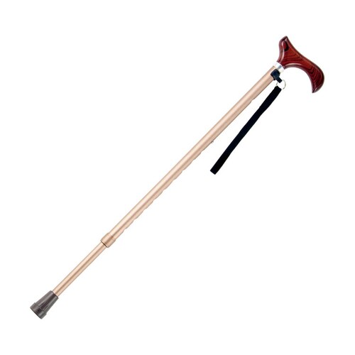 充実ステッキ 伸縮 ブラウン