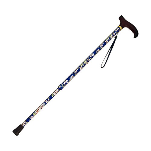 伸縮ステッキ (花柄) ブルー