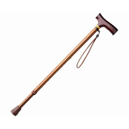 元気ステッキ 伸縮タイプ 太型 ブラウン