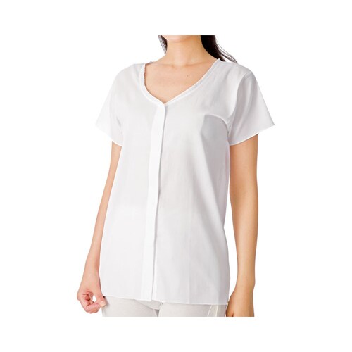 ワンタッチ肌着 前開き半袖 婦人用 LL