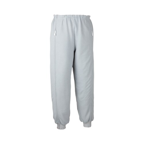 スクエアニット 裾リブ付き全開ズボン L グレー