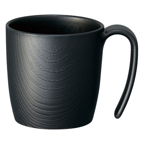 木目 持ちやすいコップ ブラック