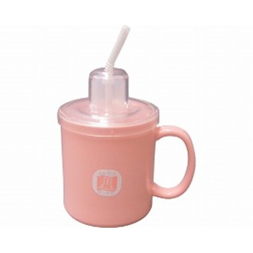 ストロー付きマグカップ ピンク
