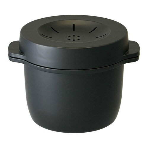 電子レンジスチームご飯メーカー ブラック