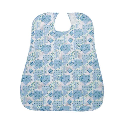 介援隊 食事用エプロン パッチワークブルー