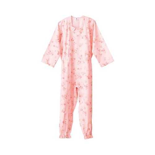 介護つなぎ服 前開き L グリーン/チェック柄