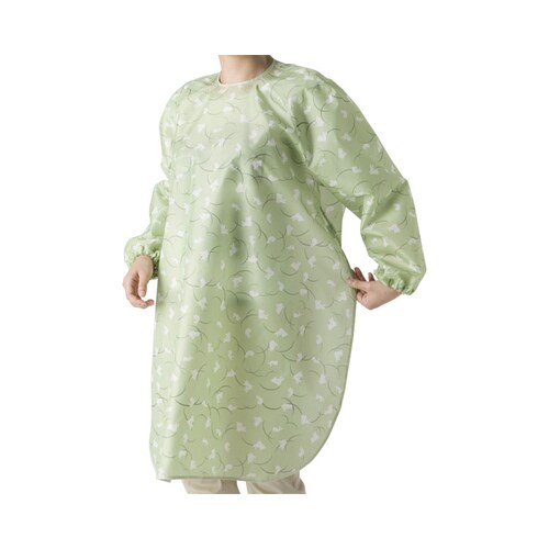 食事前掛 (超はっ水) 袖付 和柄うさぎ うぐいす