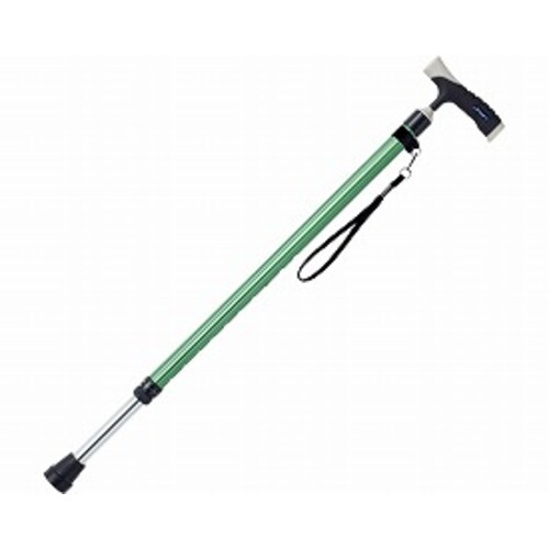 ソフトグリップ伸縮アルミ杖 ベーシック グリーン