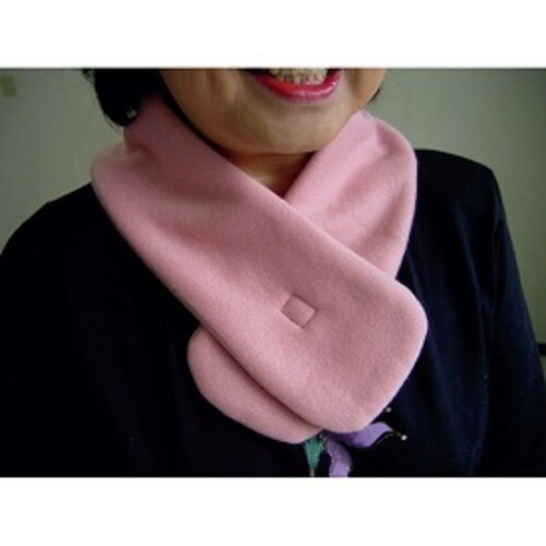 ハートフルフリース襟巻 ピンク