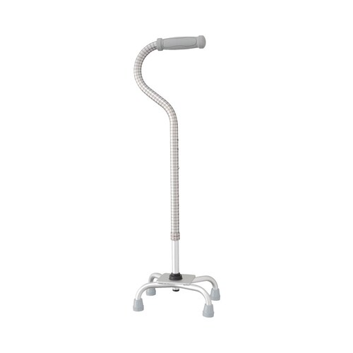 テイコブ アルミ4点杖 チェックブラウン