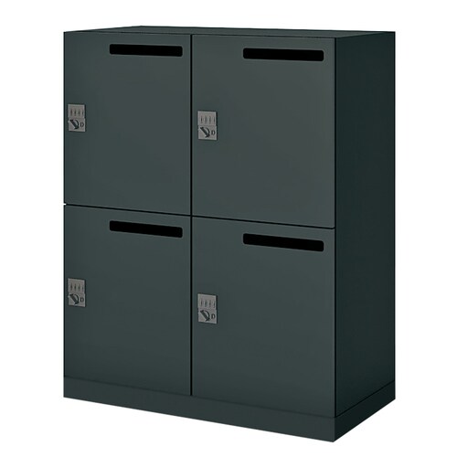 エディア黒4人ロッカーM穴ベ有壁固無下ダ錠H10