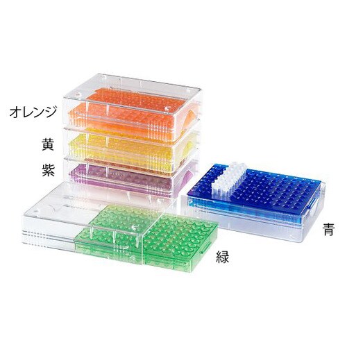 120540 5個入低温PCRラック緑