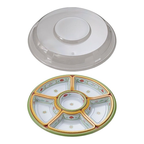 XAZ0804 丸型オードブルエメラルド