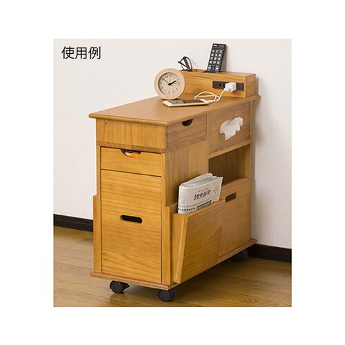 64838 ソファーサイド すっ桐ワゴン