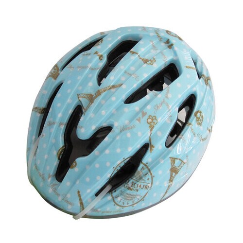 46250児童用自転車ヘルメット青ドット