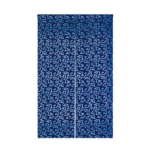 藍染めのれん 花唐草 NID3117−B