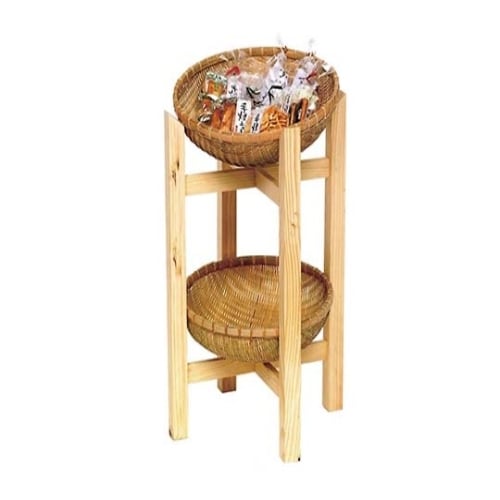 4392930 木製 かご付飾り台(中)