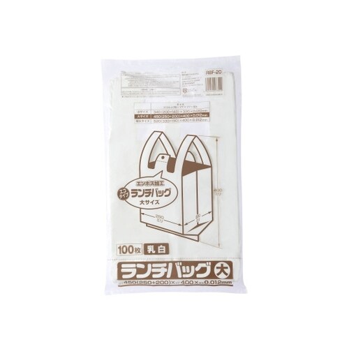 ランチバックエコタイプ 白半透明 Lサイ