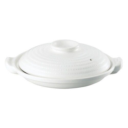 453182耐熱素焼浅型土鍋白塗26cm