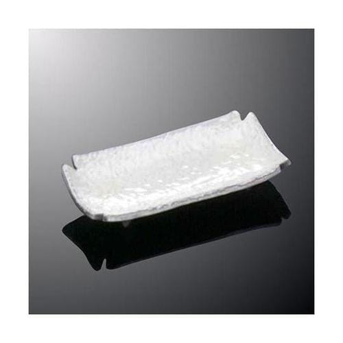 T1206− 7寸隅切長手焼物皿 粉引