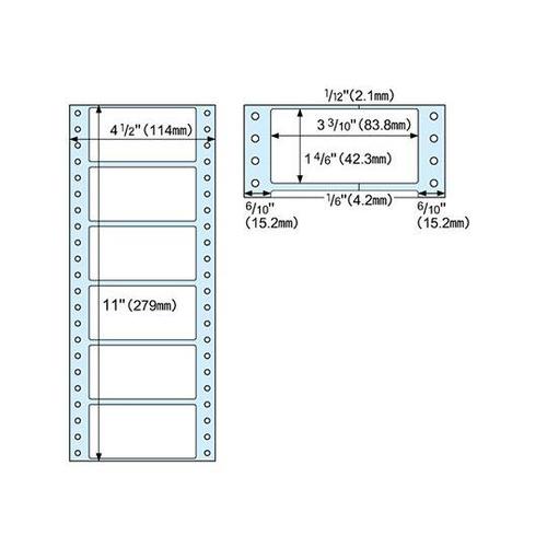 ドットプリンタ用ラベル タック6面 角丸