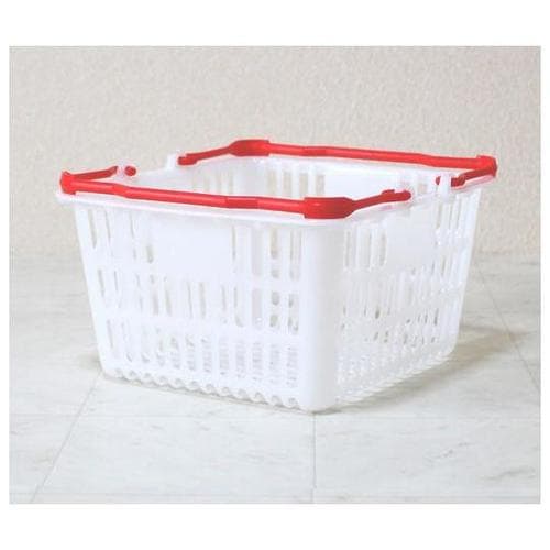 買い物かご ナチュラル把手レッド 5個入