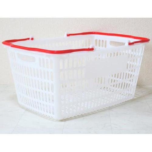 買い物かご ナチュラル把手レッド 5個入