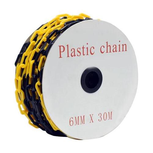 プラスチック製チェーン 30m 黄黒 J