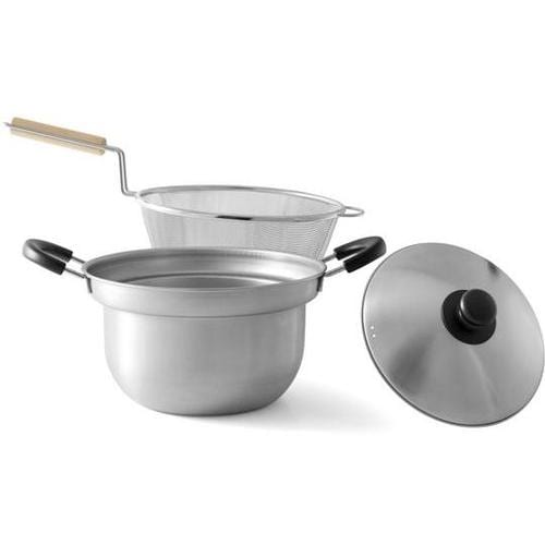 ダンチュウ 木柄ザル付鍋セット22cm