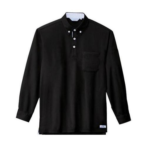 長袖ポロシャツ クロ M 6185−90