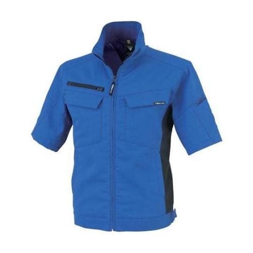 裏綿ストレッチ半袖ブルゾン ロイヤルブル