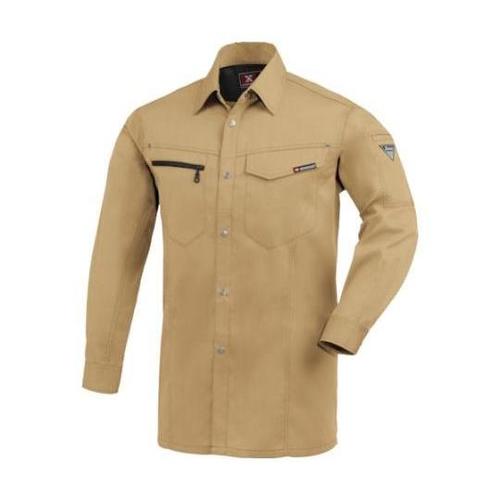 長袖シャツ キャメル 4L 1633−8