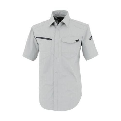 TCストレッチ半袖シャツ シルバーグレー