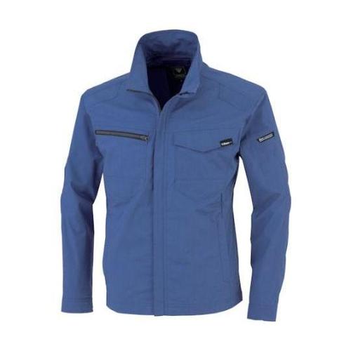 TCストレッチ長袖ブルゾン ブルー L