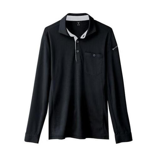 エコ制電長袖ポロシャツ クロ 4L 60